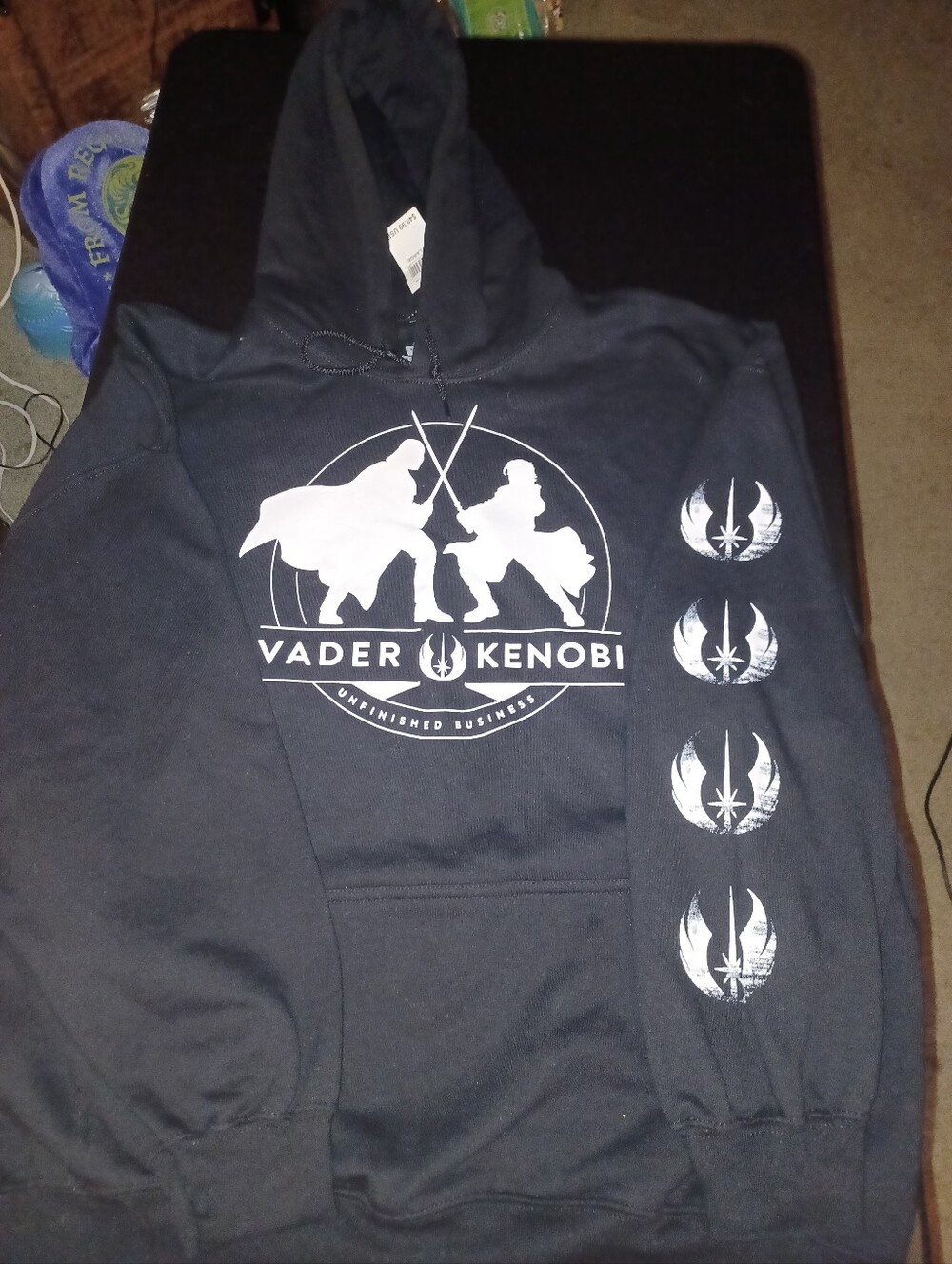 Star Wars Darth Vader Vs. Kenobi Hoodie Big Mans Size 2XL Black 2X New With Tahs